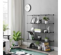 Songmics Storage Unit, 12-Cube Wire Mesh System For Home Organization, Black