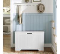 Songmics Storage Unit Bench, Storage Box, Organizer Bench With Safety Hinges, Shoe Storage Bench, Modern, White