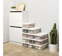Songmics Storage Units, Dozen-Pack Clear Shoe Boxes With Protective Design, Transparent