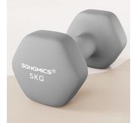 Songmics Strength Dumbbells With Hex Shape And Grippy Neoprene Coating, Built For Home Workouts, Dove Grey