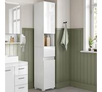 Songmics Tall Bathroom Cabinet, Slim Storage Cabinet, Bathroom Storage Unit, With A Drawer, Adjustable Shelves, White