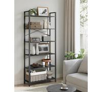 Songmics Tall Bookshelf, Shelving Unit, 6-Tier Bookcase, Free-Standing Shelf Unit, Shelving Rack, Ebony Black And Ink Black