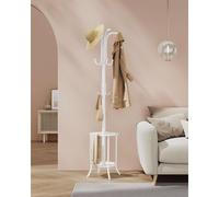 SONGMICS Tall Metal Coat Stand Umbrella Base Hallway Hooks Organizer in White SONGMICS White