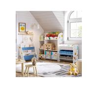 Songmics Toy And Book Storage Rack, Multifunctional Storage Furniture With 2 Drawers Fabric For Playroom, Children's Room, White