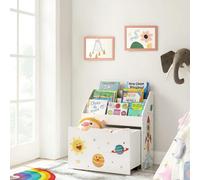 Songmics Toy Organiser, Bookshelf With 3 Shelves, Removable Storage Box With Wheels, Multipurpose, For Play Room