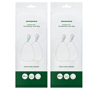 SONGMICS Trash Bags for 12-14.5 Gallon (45-55L) Trash Cans,80 Count Drawstring Kitchen Garbage Bags, Pre-Separated, Liner Code 055A01, 2 Rolls,White UKRB055A02