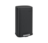 SONGMICS Trash Can, 34.8x29.7x63.3cm, 30L, Steel, Black