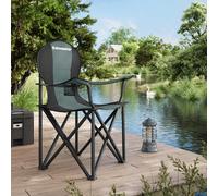 Songmics Travel Camping Chair, Soft Sponge Seat With Cup Holder, Foldable And Sturdy, Dark Green