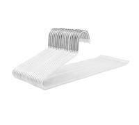 SONGMICS Trouser Slack Hangers Organizers, Set of 20, Metal | Trouser Hangers, dia: 5 mm, Chrome-plated, Non-slip, 38 x 13 x 0.5 cm, White, PATIYA Collection CRI004WT-20