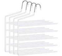 SONGMICS Trousers Hangers, 5-Bar Space-Saving Non-Slip, Set of 4