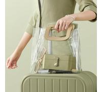 Songmics Two-Layer Travel Jewellery Case, Portable Compact Storage Box, Small Accessory Organizer, Gift Idea, Laurel Green