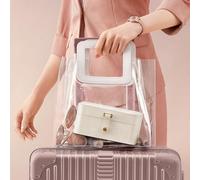 Songmics Two-Tier Travel Jewellery Storage, Portable Case For Accessories, Small Organizer Box, Gift Option, Cloud White