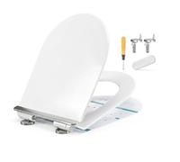 SONGMICS UF Plastic Toilet Seat, D-Shaped, Quick Release, Soft Close | Universal UF Plastic Toilet Seat, with Handle, Quick Release, 300 kg High Load, Heavy-Duty, BTL102WZ01