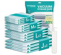 SONGMICS Vacuum Storage Bags, Space Saver Reusable, 12 Pack, 3S/3M/3L/3J