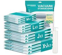 SONGMICS Vacuum Storage Bags With Hand Pump 12 Pack, 3M/3L/3J/3X-J