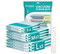 SONGMICS Vacuum Storage Bags With Hand Pump 8 Pack, 2S/3M/3L
