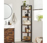 Songmics Vasagle 5-Tier Corner Shelf, Multipurpose Storage Shelf, Plant Stand, 30 X 30 X 150 Cm, Industrial, For Living Room, Bedroom, Home