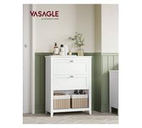 Songmics Vasagle Bathroom Cabinet, Storage Cabinet, 2 Drawers With 1 Set Of Adjustable Dividers, 2 Baskets, Side Board