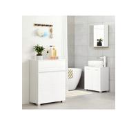 Songmics Vasagle Bathroom Cabinet With Drawer, Double Door Wardrobe, Adjustable Shelf For Entryway, Hallway