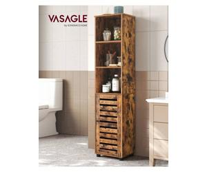 Songmics Vasagle Bathroom Floor Cabinet, Tall Bathroom Storage Cabinet Unit, Bathroom Cabinet Freestanding, With 3 Open Compartments