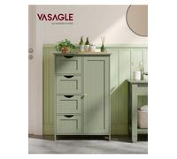 Songmics Vasagle Bathroom Floor Storage Cabinet, Bathroom Storage Unit With 4 Drawers, Bathroom Cabinet Freestanding, With 1 Door