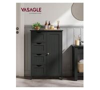 Songmics Vasagle Bathroom Floor Storage Cabinet, Bathroom Storage Unit With 4 Drawers, Bathroom Cabinet Freestanding, With 1 Door