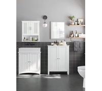 Songmics Vasagle Bathroom Floor Storage Cabinet With Double Door Adjustable Shelf, 23.6 X 11.8 X 31.5 Inches