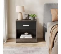 Songmics Vasagle Bedside Table, Side Table With Drawer, Handle, Open Compartment, End Table, Chestnut Brown And Ink Black