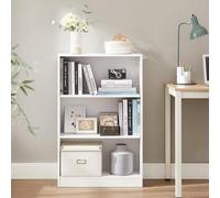 Songmics Vasagle Bookcase, Bookshelf With 3 Shelves, Shelving Unit, For Living Room, Study, Office, Bedroom, Modern Style, Cloud White