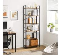 Songmics Vasagle Bookshelf, 6-Tier Shelving Unit With Steel Frame, Tall Rustic Shelves For Living Room, Office, Study, Hallway, Industrial