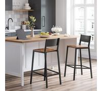 Songmics Vasagle Breakfast Kitchen Bar Stool Set Of 2, Counter Chairs, For Kitchen, Dining Room, Office, Industrial Style, Rustic Brown