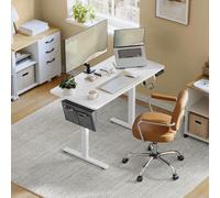 Songmics Vasagle Business Desk, Electric Height-Adjustable Platform With Memory System, Cloud White