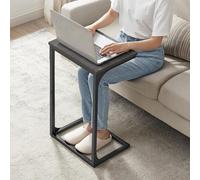 Songmics Vasagle C-Frame Sofa Table, Industrial Side Table, Metal Bedside Furniture For Living Room, Misty Grey And Ink Black