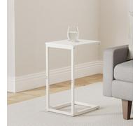 Songmics Vasagle C-Style Bedside Table, Sofa Side Table, Industrial Metal Frame Coffee Table, Bedroom Furniture, Cream White