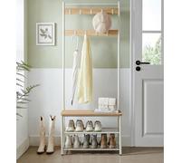 Songmics Vasagle Coat Rack, Coat Stand With Shoe Storage Bench, Hall Tree With Shoe Rack, 3-In-1 Design, Steel Frame, For Hallway