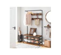 Songmics Vasagle Coat Rack Stand, Large Hall Tree With Bench And Shoe Storage, 9 Hooks, Shoe Rack, Hanging Rail