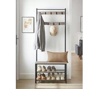 Songmics Vasagle Coat Rack With Shoe Shelf, Entrance Cabinet With Bench, 3-In-1 Steel Frame, For Entryway, Hallway