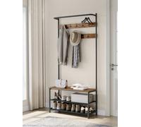 Songmics Vasagle Coat Rack With Shoe Storage, Hall Tree, Coat Stand With Shoe Bench For Hallway, 9 Movable Hooks, Top Bar