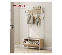 Songmics Vasagle Coat Rack With Shoe Storage, Hall Tree With Bench, 9 Hooks And Top Shelf, For Hallway, Bedroom, Industrial Style