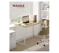 Computer Desk, Home Office Desk, for Work Study, Natural Oak and Pearl White / 60D x 120W cm