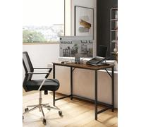 Songmics Vasagle Computer Desk, Writing Desk, Small Office Table, Simple Assembly, Steel, Industrial Design, Rustic Brown And Black