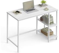 Songmics Vasagle Computer Desk, Writing Desk With 2 Shelves On Left Or Right, Work Table For Office Living Room,modern, Maple White