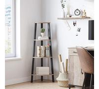 Songmics Vasagle Corner Shelf, 4-Tier Industrial Storage Rack, Ladder Bookcase, Organiser Unit For Home, Living Room, Bedroom, Balcony