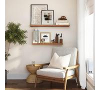 Songmics Vasagle Decorative Wall Mount, Single Display Shelf For Photos And Decor, Rustic Brown