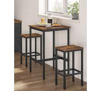 Songmics Vasagle Dining Table And Chairs Set, Bar Table And Stools Set, 60 X 60 X 90 Cm Small Kitchen Table, 30 X 40 X 65 Cm Chairs