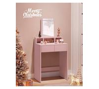 Songmics Vasagle Dressing Table With Large Mirror, Vanity Table With 2 Drawers And 3 Compartments, Makeup Table, Modern