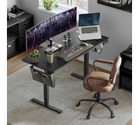 Songmics Vasagle Electric Height Adjustable Standing Desk, Memory Preset Workstation, Continuous Adjustment, Spliced Top, Ink Black