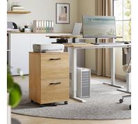 Songmics Vasagle Filing Cabinet With Two Drawers, Small Rolling File Unit And Printer Stand For Hanging Folders, Straw Yellow