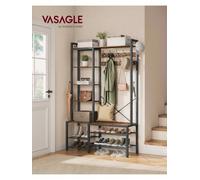 Songmics Vasagle Hall Tree With Bench And Shoe Storage, Hallway Coat Rack With Shoe Bench And 5 Storage Shelves