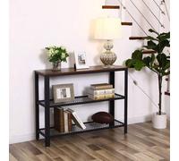 Songmics Vasagle Industrial Console Table, Hallway Table With 2 Mesh Shelves, Side Table And Sideboard, Living Room, Corridor